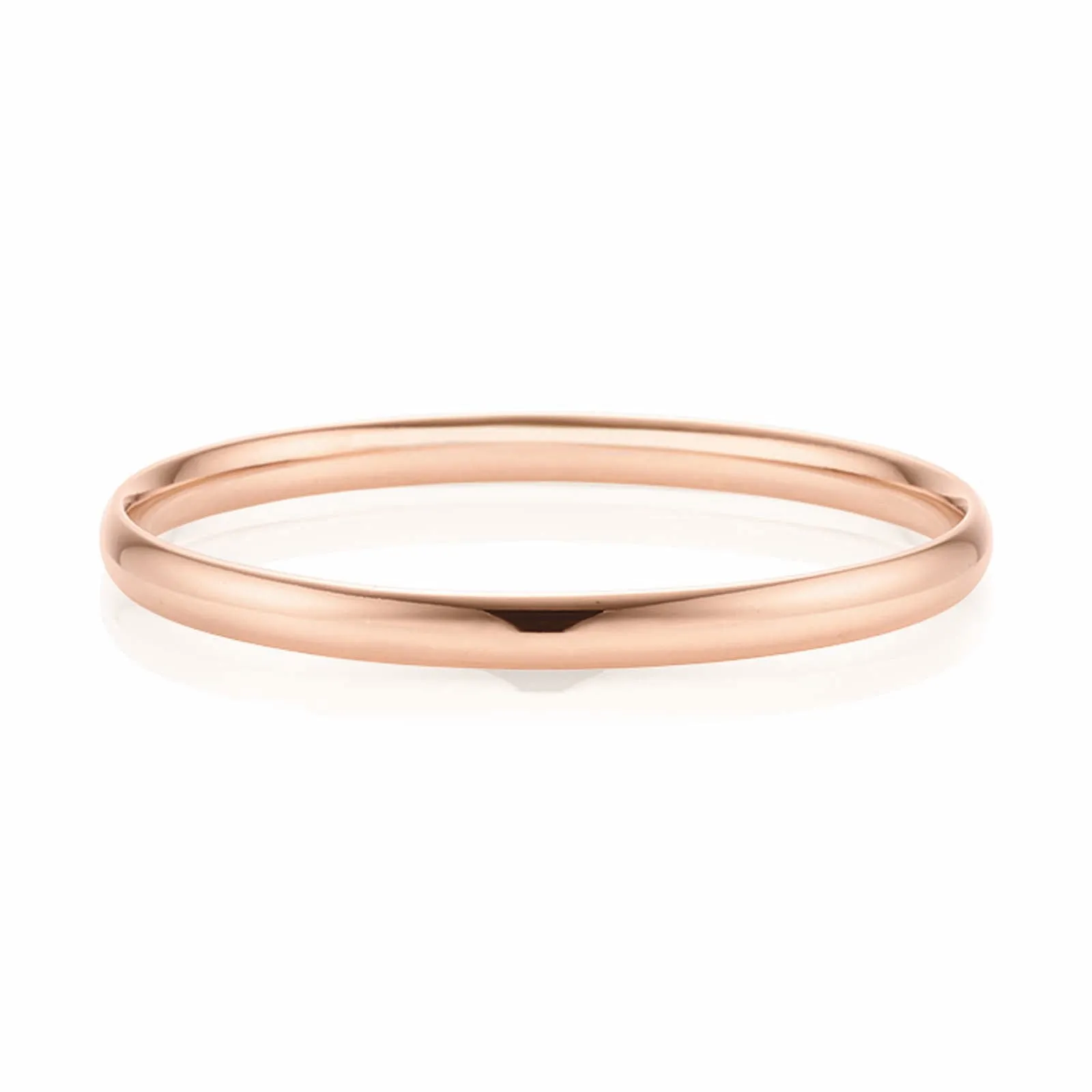 9ct Rose Gold Silver Filled 63x6mm Half Round Bangle