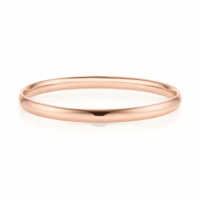 9ct Rose Gold Silver Filled 63x6mm Half Round Bangle