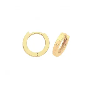 9ct Yellow Gold Hinged Earrings with Diamond Cut Detail ER019-08