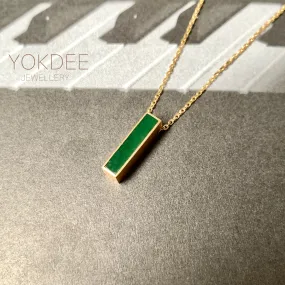 A-Grade Imperial Green Jadeite V Bar Pendant No. 172450