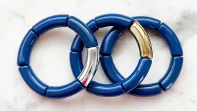 Acrylic Bamboo Bangle Bracelet "Navy"