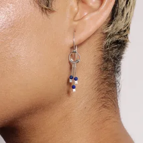 Aerial lapis and steel hook earrings by Meghan Patrice Riley