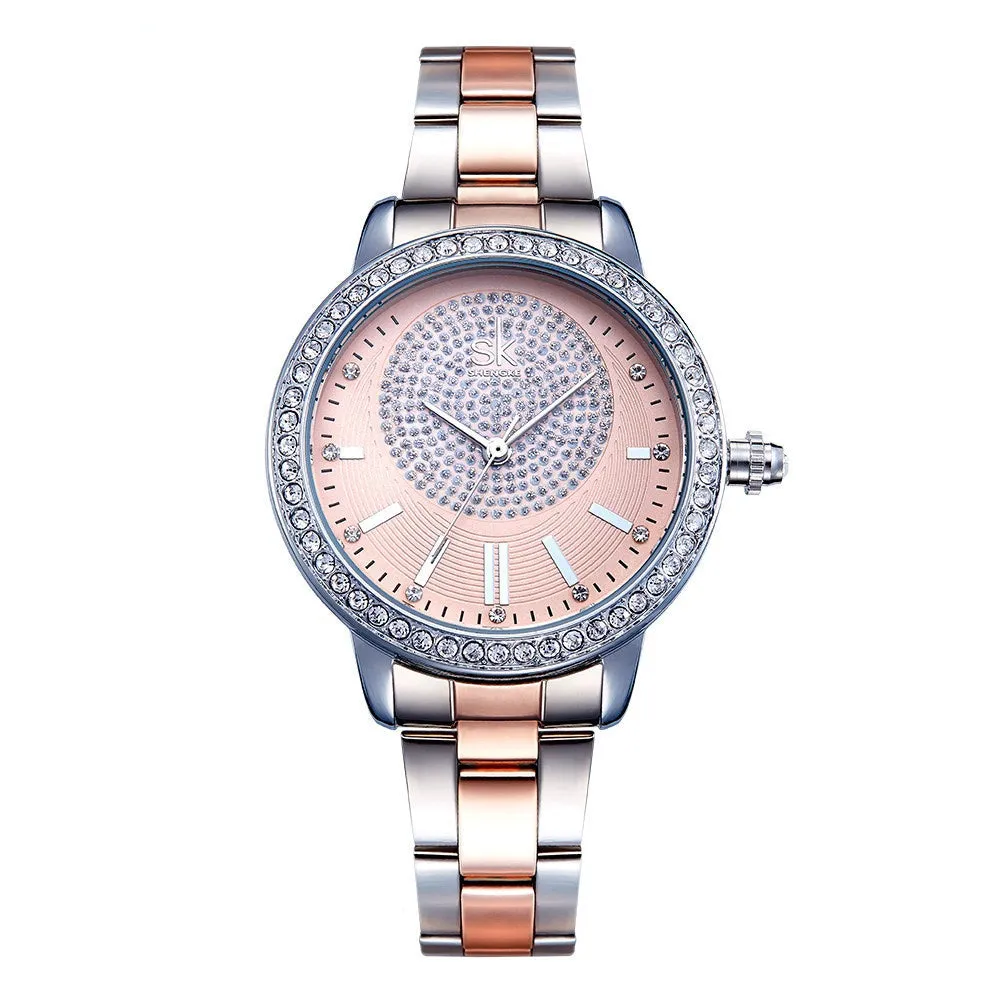 Affordable Luxury Fashion Diamond-Embedded Waterproof Steel Strap Women's Watch European and American Style Women's Watch