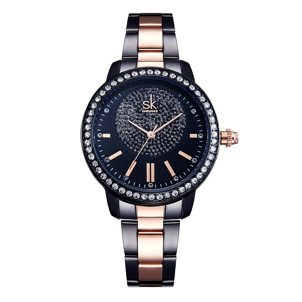 Affordable Luxury Fashion Diamond-Embedded Waterproof Steel Strap Women's Watch European and American Style Women's Watch