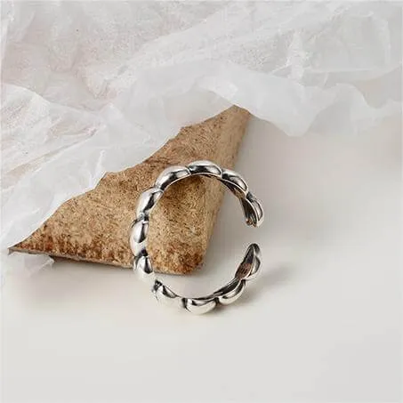 American Vintage Silver Heart Band Ring