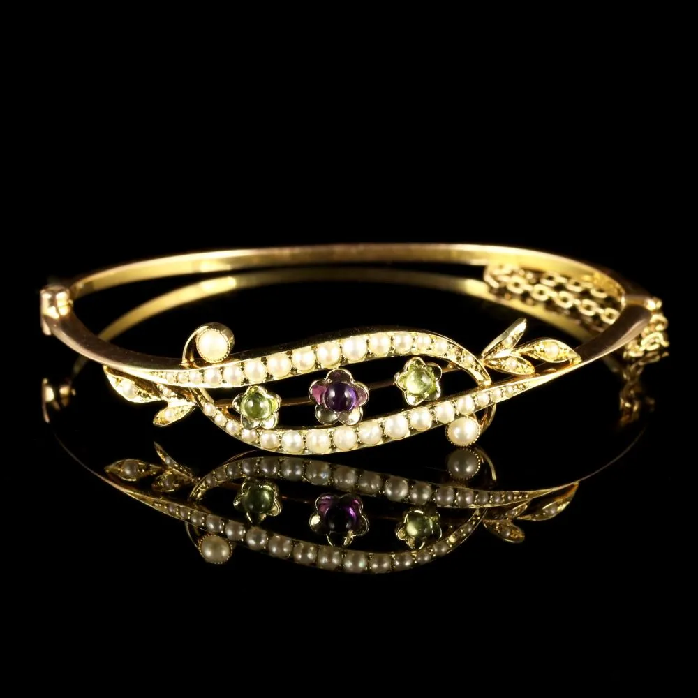 Antique Victorian 9Ct Suffragette Bangle Circa 1900