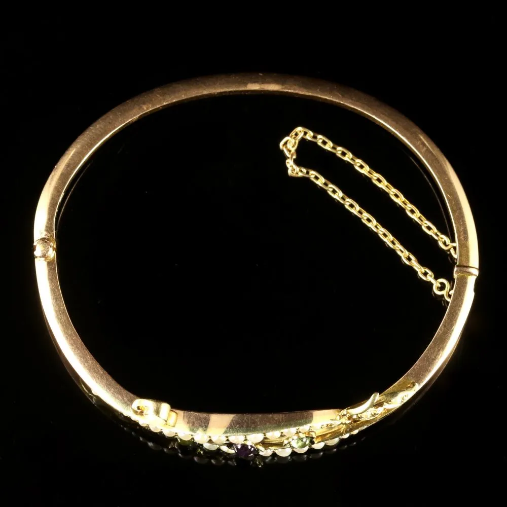 Antique Victorian 9Ct Suffragette Bangle Circa 1900