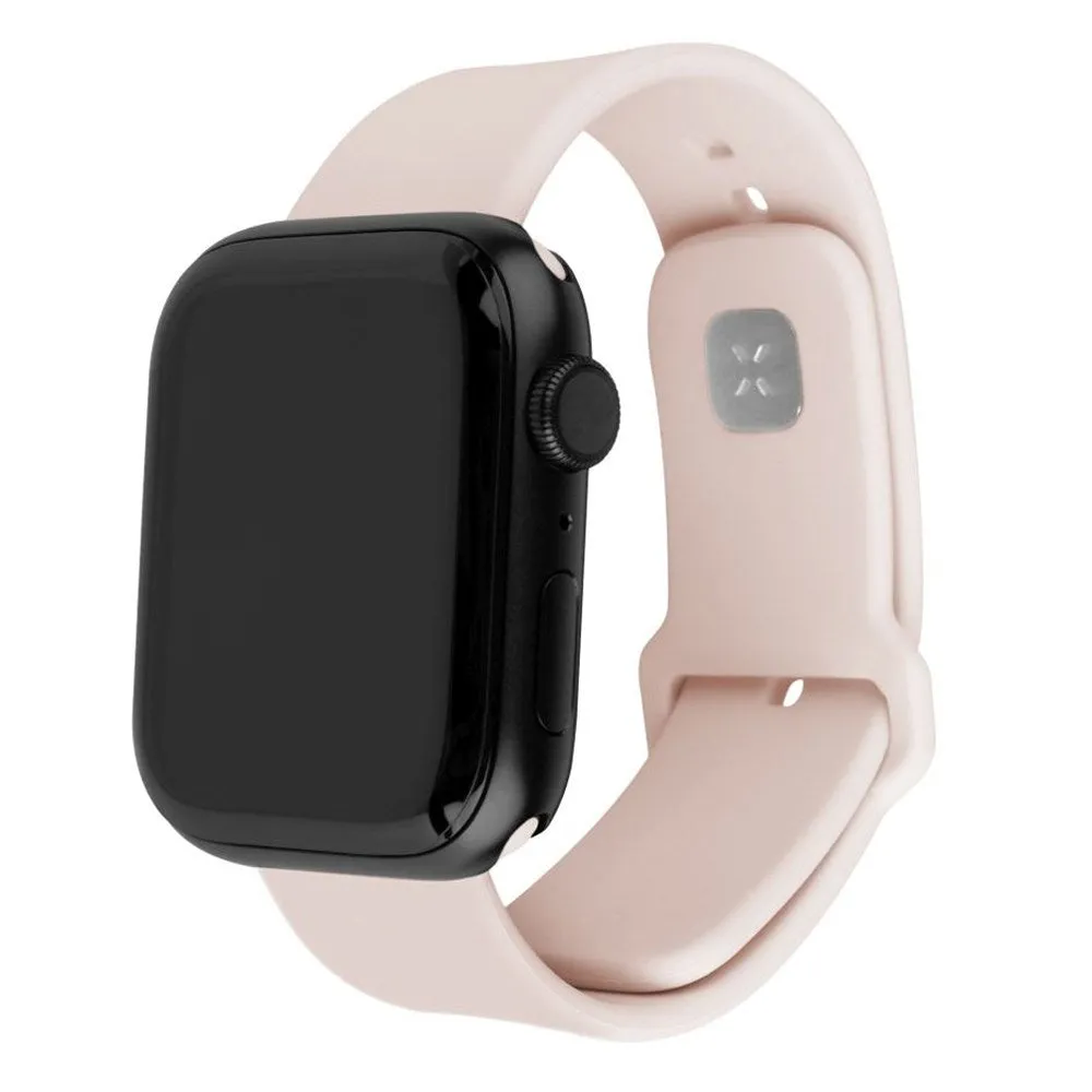 Apple Watch (38/40/SE/41/42mm) Fixed Sporty Silikone Rem Sæt - Lyserød