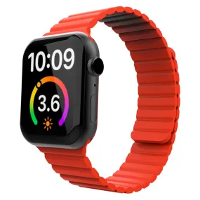 Apple Watch (38/40/SE/41/42mm) Lippa Magnetisk Silikone Rem - Rød