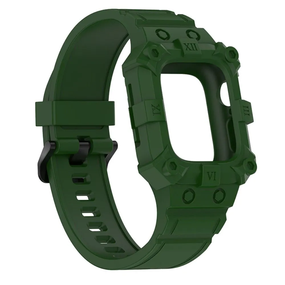 Apple Watch (41mm) cool silicone watch strap with cover - Army Green