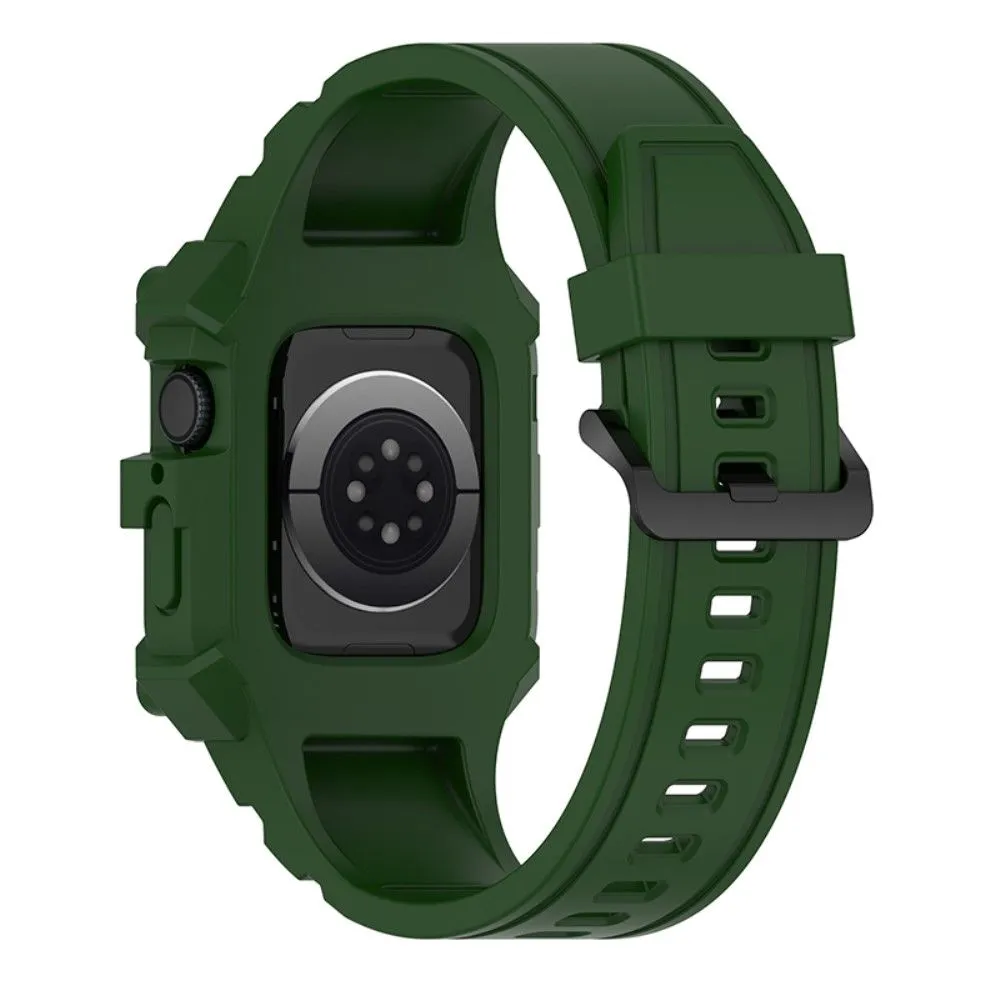 Apple Watch (41mm) cool silicone watch strap with cover - Army Green