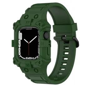 Apple Watch (41mm) cool silicone watch strap with cover - Army Green