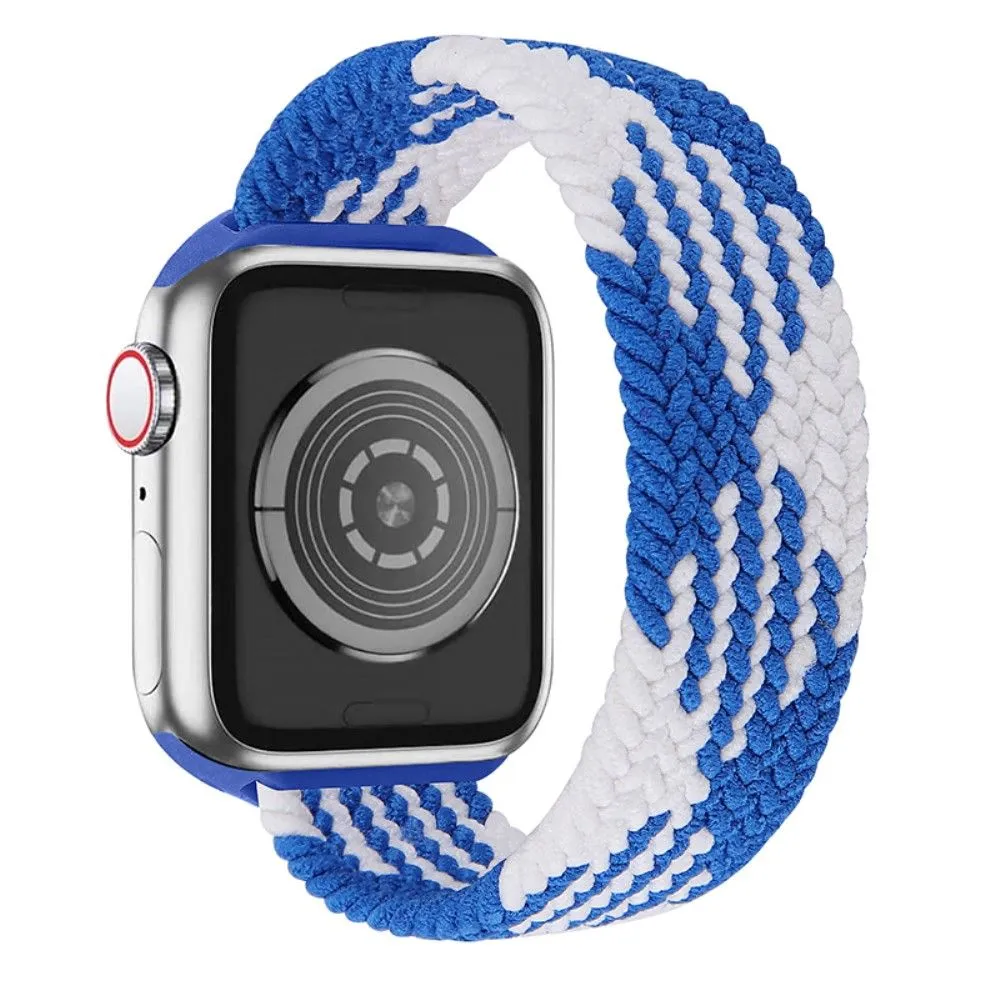 Apple Watch (41mm) elastic watch strap - Blue / White Splicing / Size: L