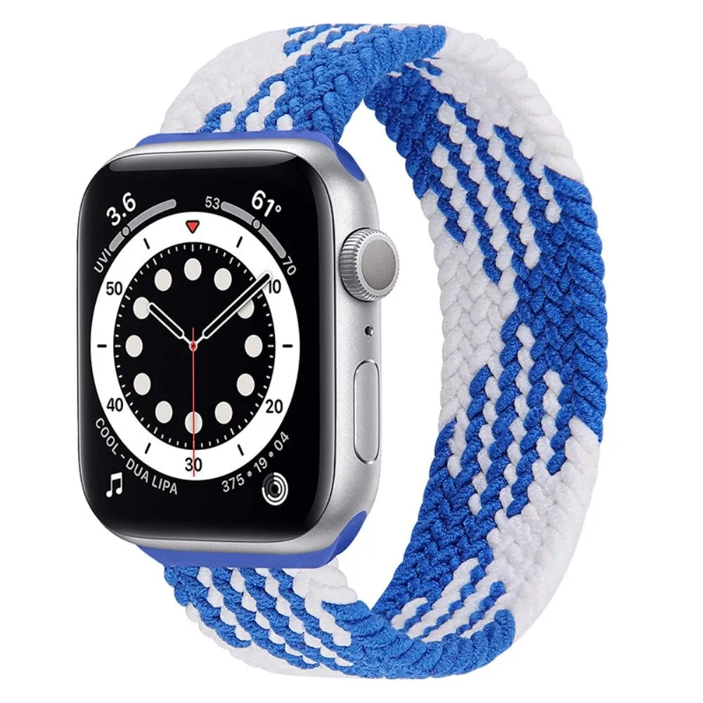 Apple Watch (41mm) elastic watch strap - Blue / White Splicing / Size: L