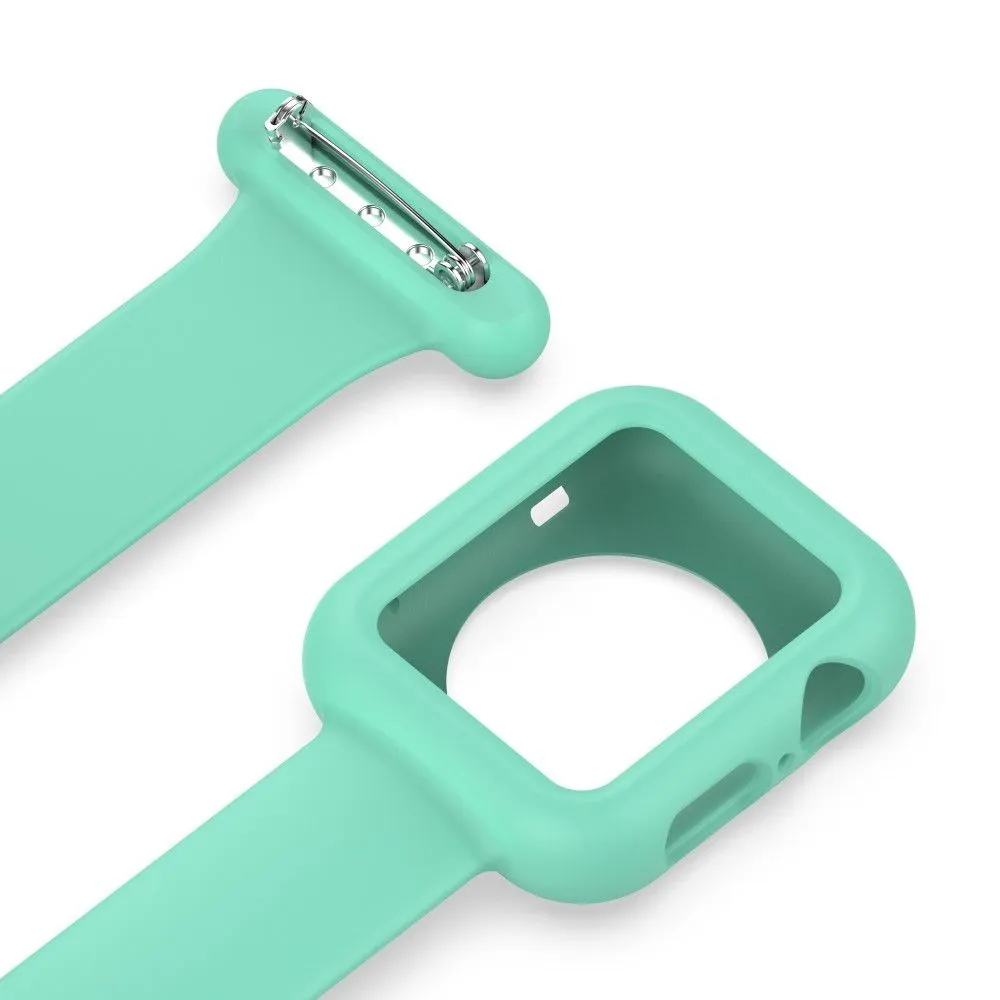 Apple Watch (41mm) silicone framed watch strap - Cyan