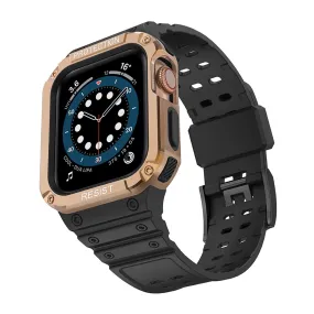 Apple Watch (41mm) unique TPU watch strap - Black / Rose Gold