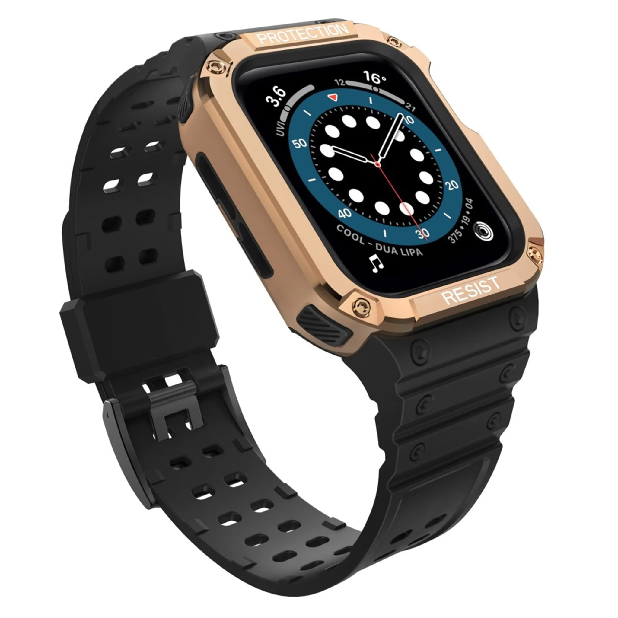 Apple Watch (41mm) unique TPU watch strap - Black / Rose Gold