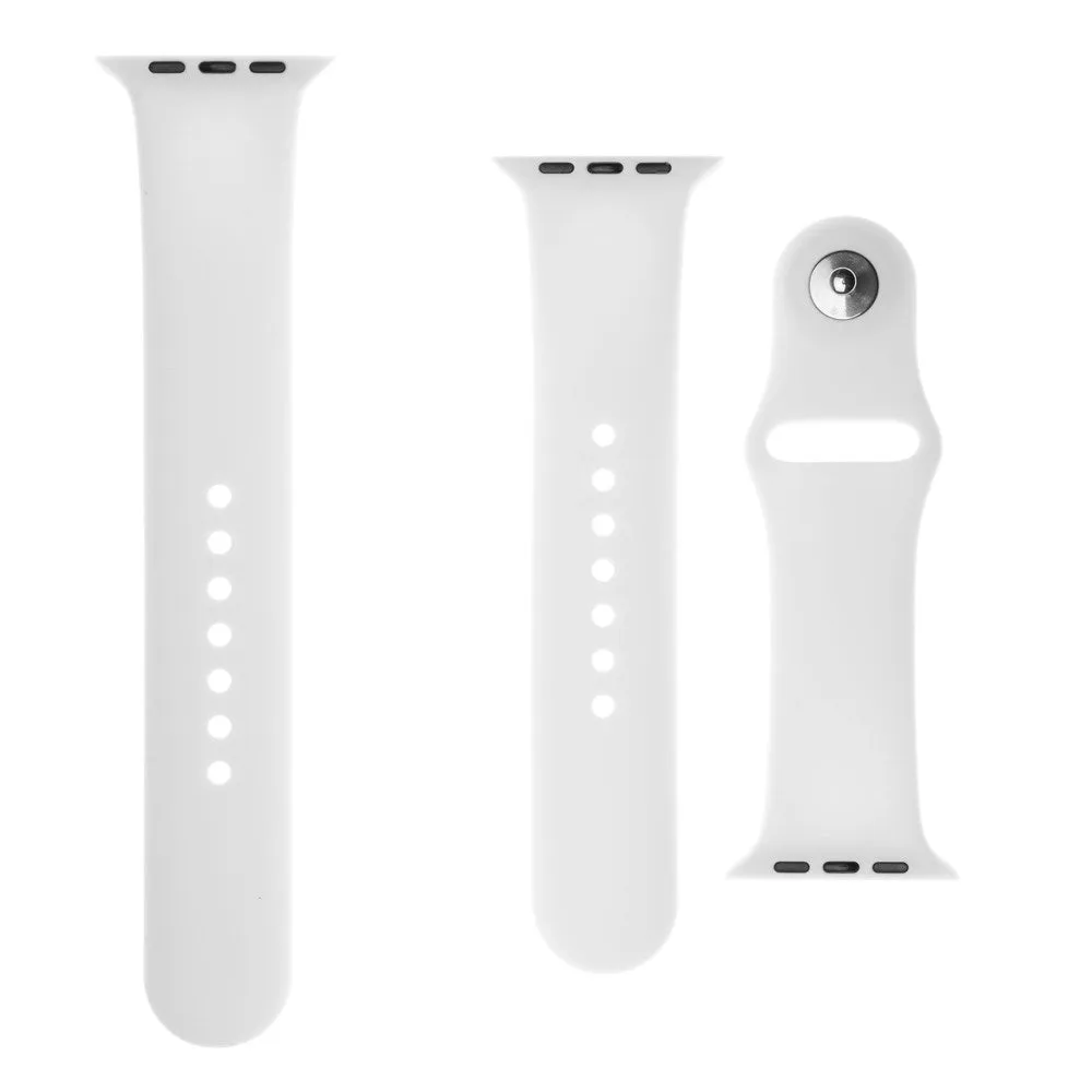 Apple Watch (42 / 44 / 45 / SE / 49mm) Fixed Silikone Rem Sæt - Hvid