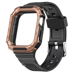 Apple Watch 44mm bi-color TPU cover with watch strap - Black / Bronze