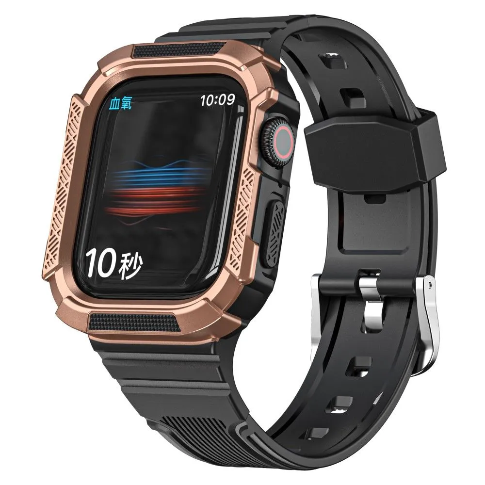 Apple Watch 44mm bi-color TPU cover with watch strap - Black / Bronze