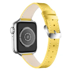 Apple Watch (45mm) elegant genuine leather watch strap - Yellow