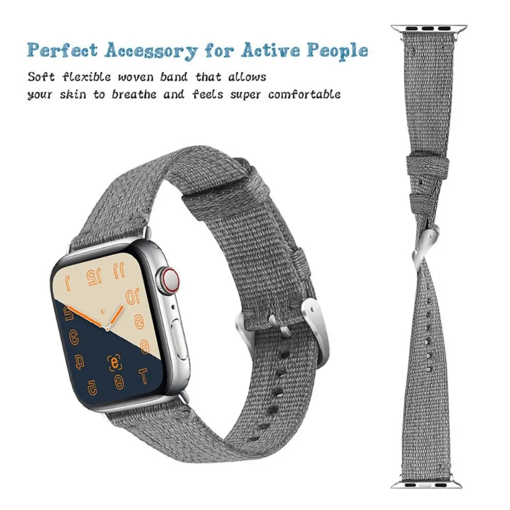 Apple Watch (45mm) simple nylon watch strap - Grey