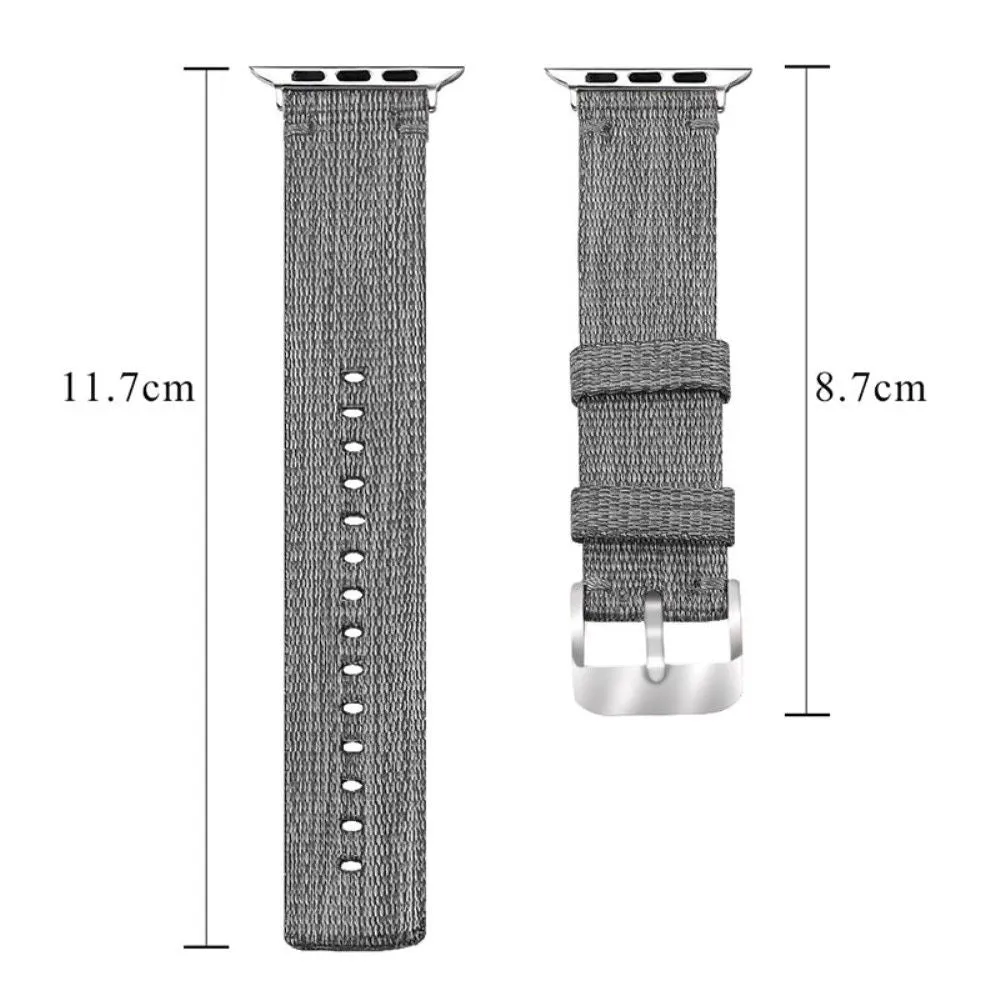 Apple Watch (45mm) simple nylon watch strap - Grey