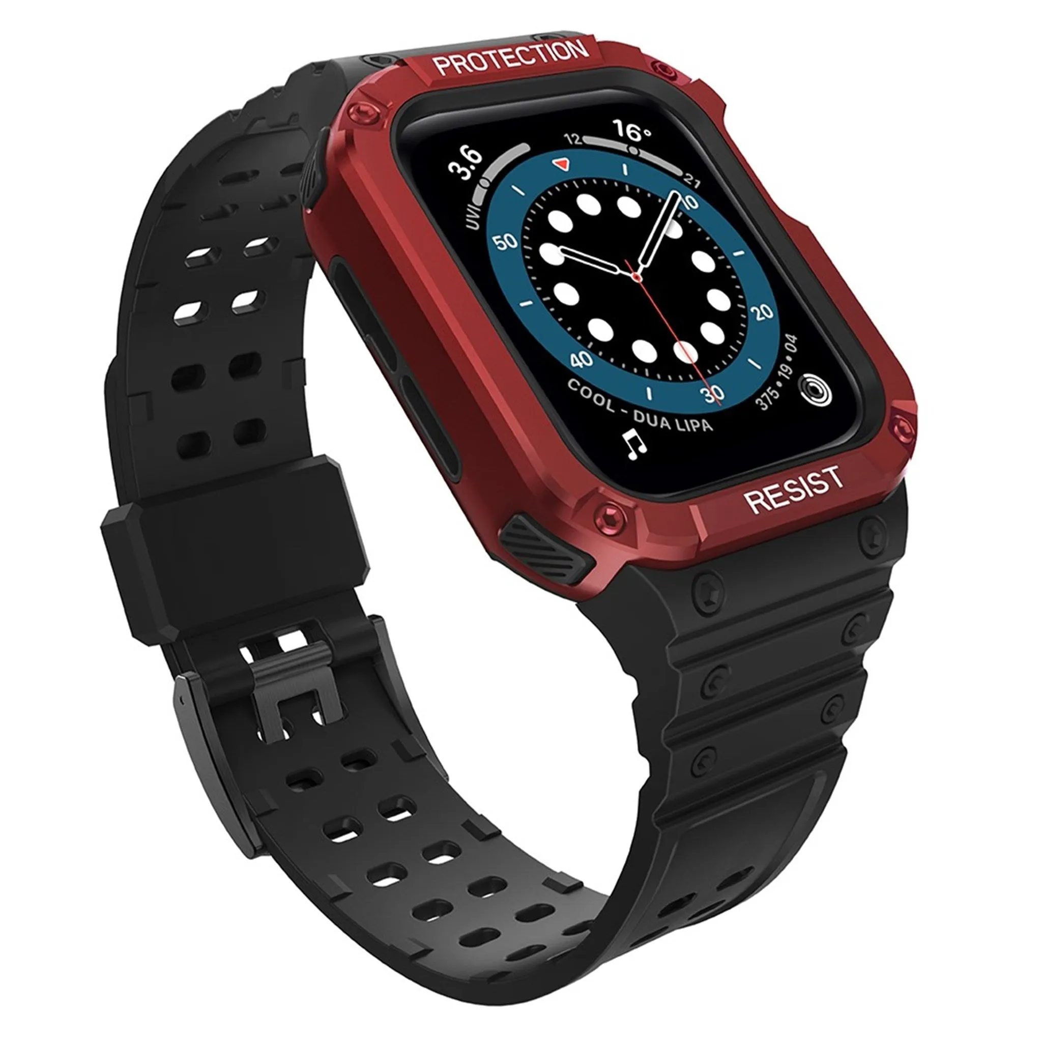 Apple Watch (45mm) TPU watch strap - Black / Red