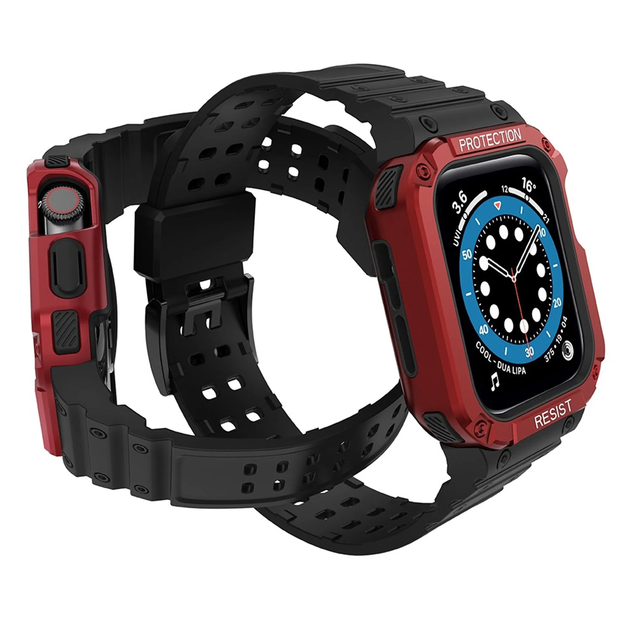 Apple Watch (45mm) TPU watch strap - Black / Red