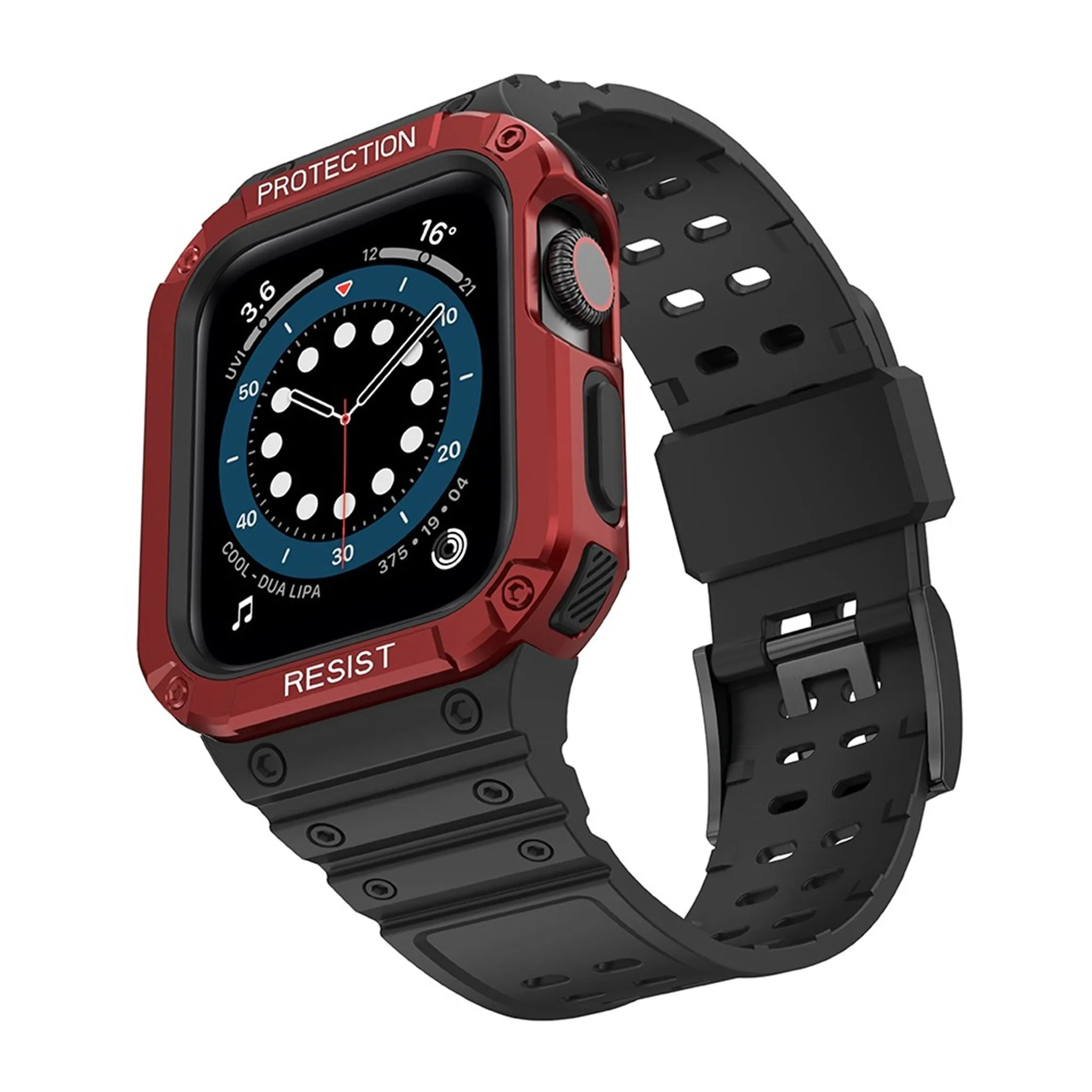 Apple Watch (45mm) TPU watch strap - Black / Red