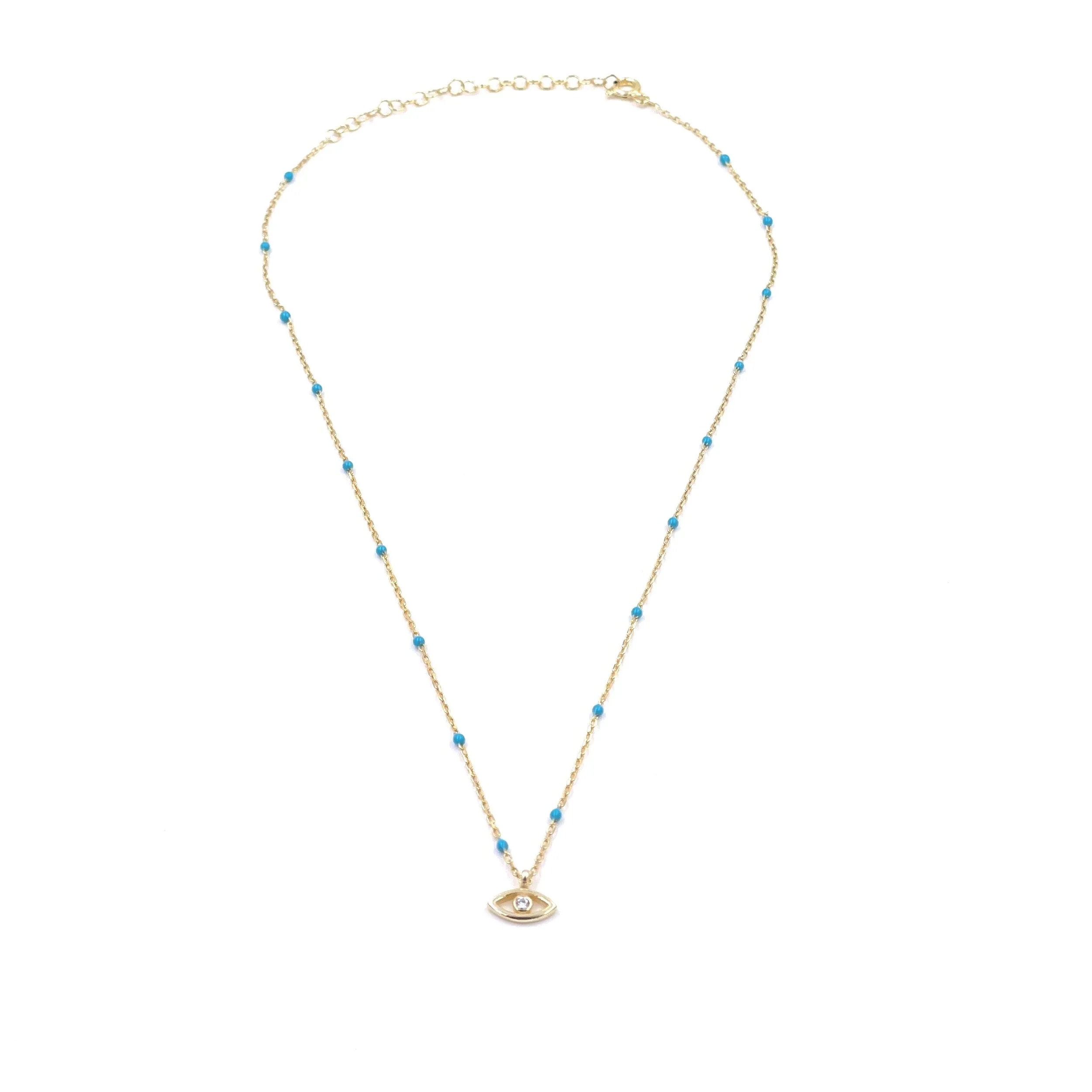 Ashley Gold Sterling Silver Gold Plated Lapis And Turquoise Evil Eye Necklace