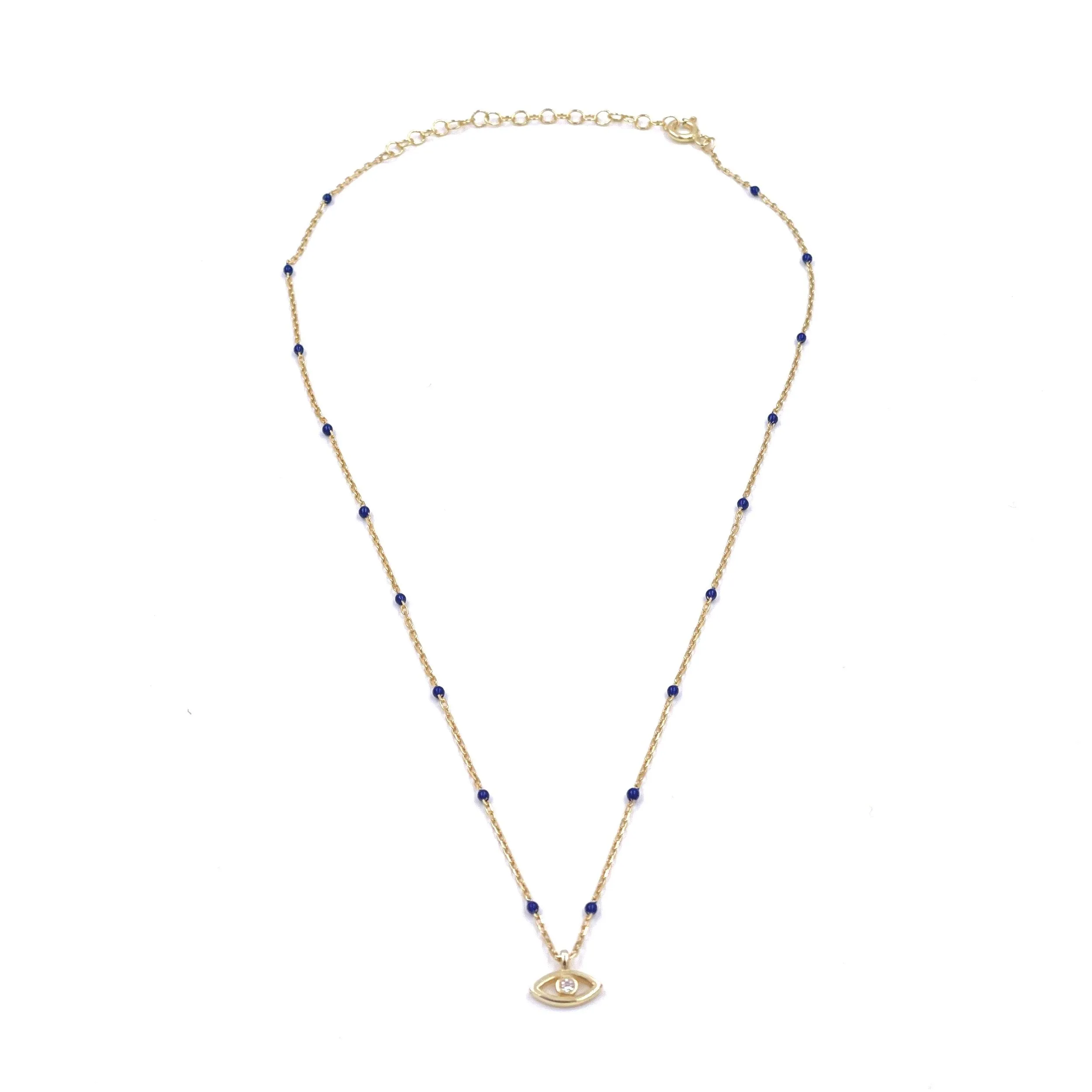 Ashley Gold Sterling Silver Gold Plated Lapis And Turquoise Evil Eye Necklace