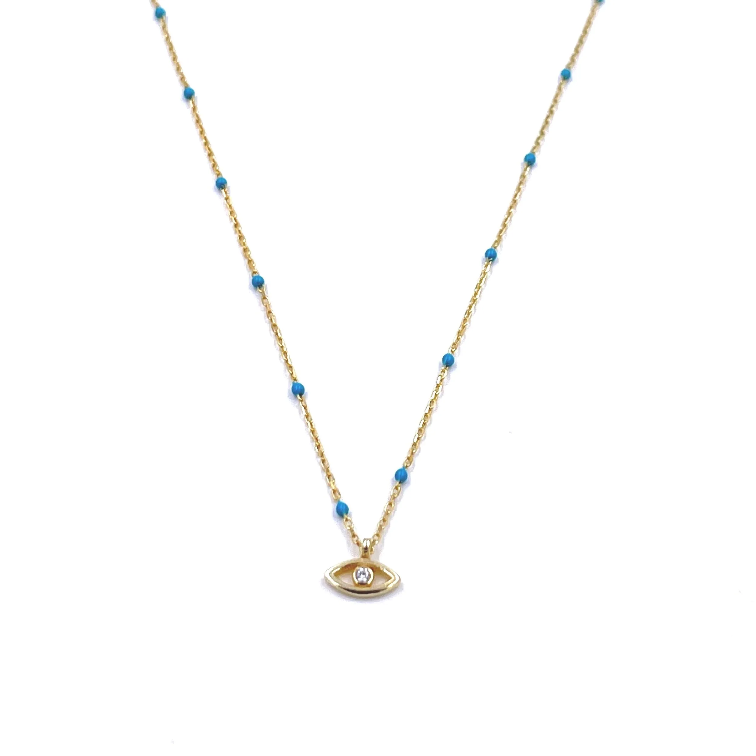 Ashley Gold Sterling Silver Gold Plated Lapis And Turquoise Evil Eye Necklace