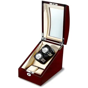 Avoca Watch Winder Box for 2   2 Watches in Mahogany