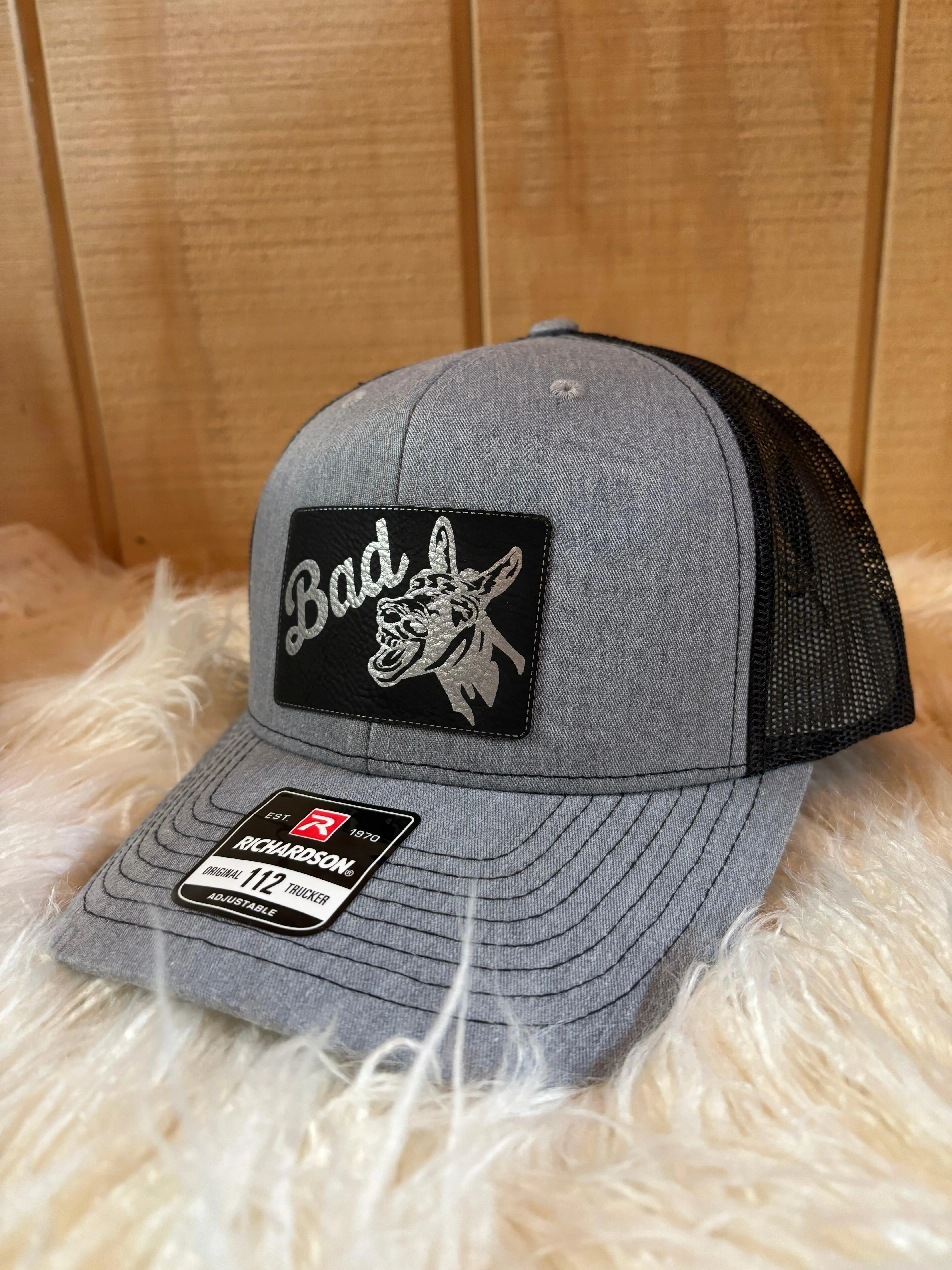 Bad A** Trucker Snap Back Ball Cap PNKBLK2  BLKBLK2