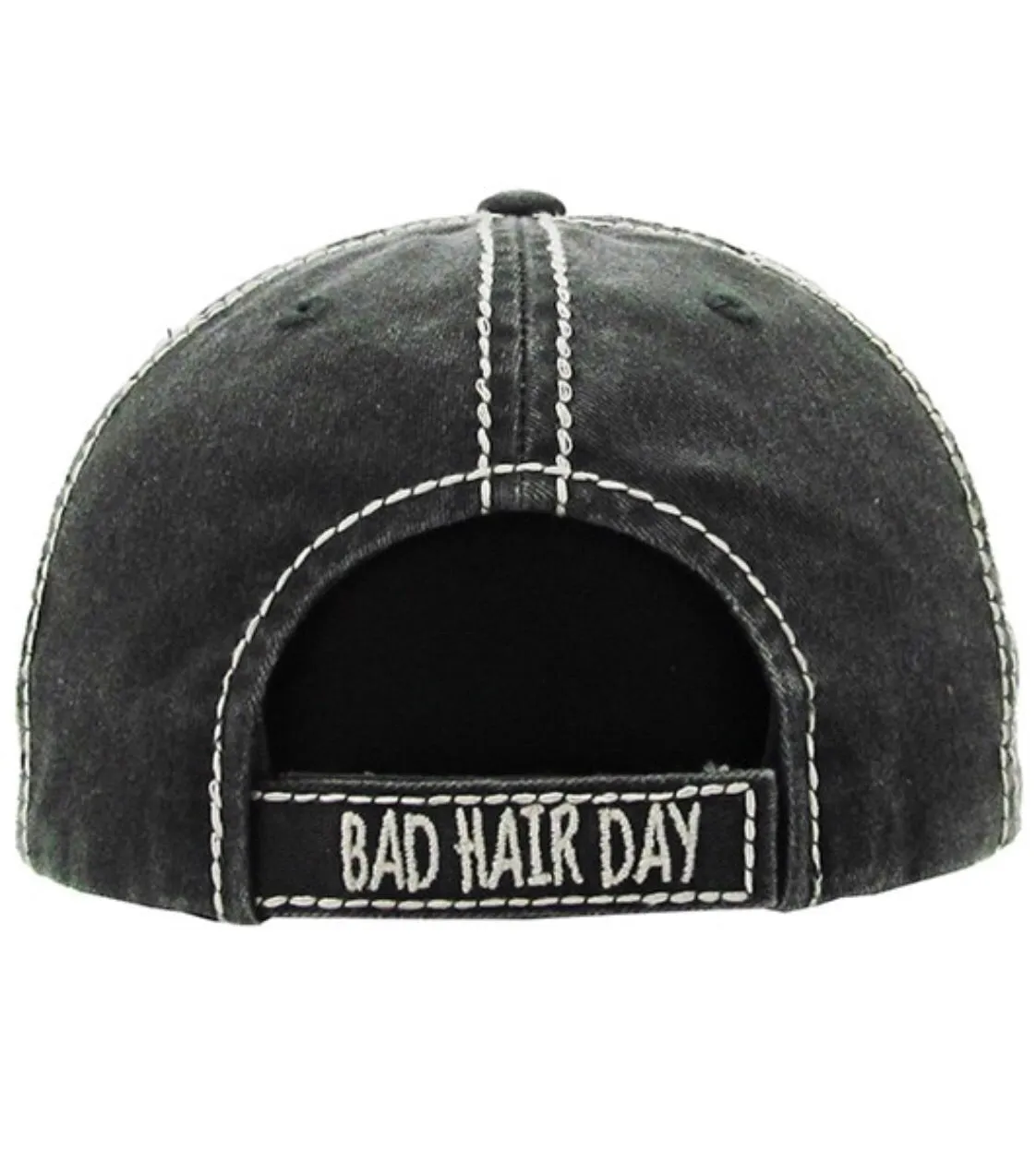 Bad Hair Day Vintage Baseball Cap Hat - Black