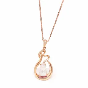 Baikalla™ "Lucky Gourd" 18k Rose Gold Ice Jadeite Jade Diamond Pendant Necklace