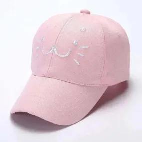 Baseball Korean Sunscreen Cute Kitten Cap