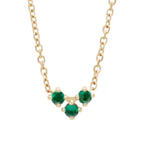 Bea Arrow Necklace - Yellow Gold & Emerald