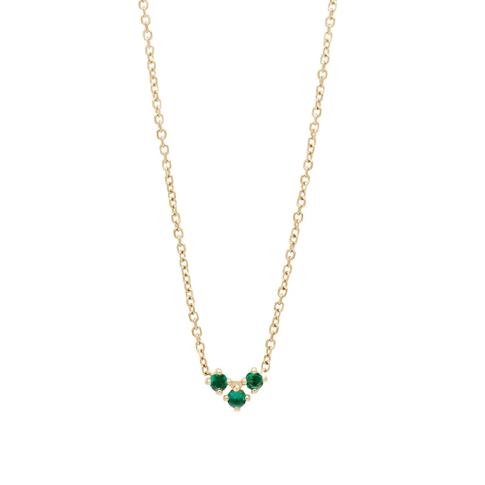 Bea Arrow Necklace - Yellow Gold & Emerald