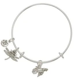 Betta Fish Dragonfly Charm Bangle Bracelet