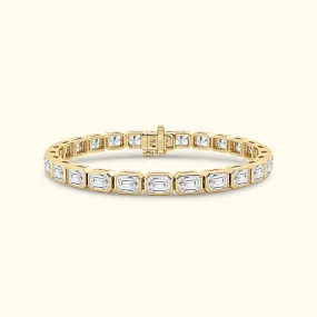 Bezel Set 5.00ct Emerald Cut Bracelet