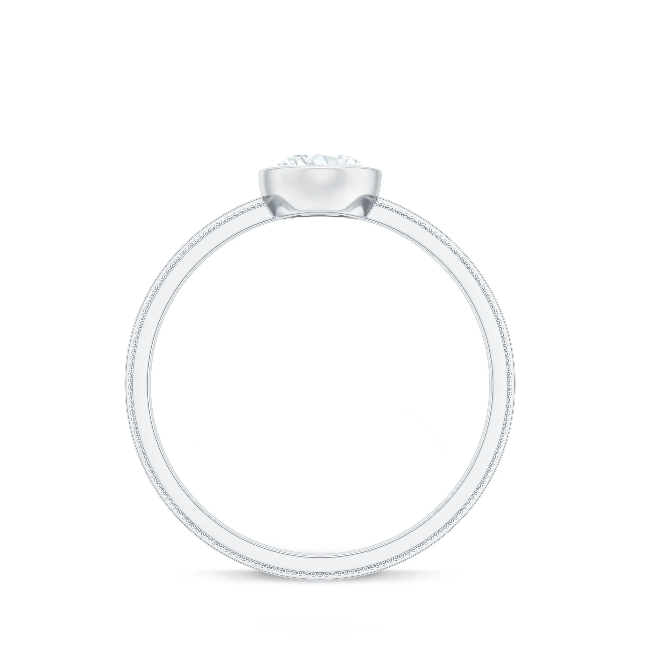 Bezel Set Oval Lab Grown Diamond Solitaire Ring