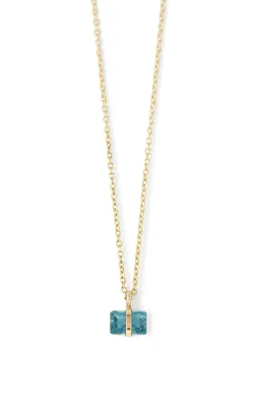 Bezel Wrapped Blue Topaz Necklace