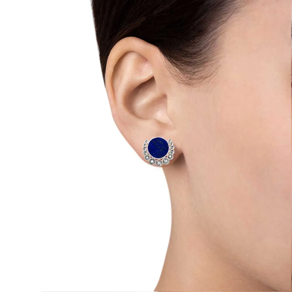 Bint Al Matar White Gold Lapis Lazuli Earrings