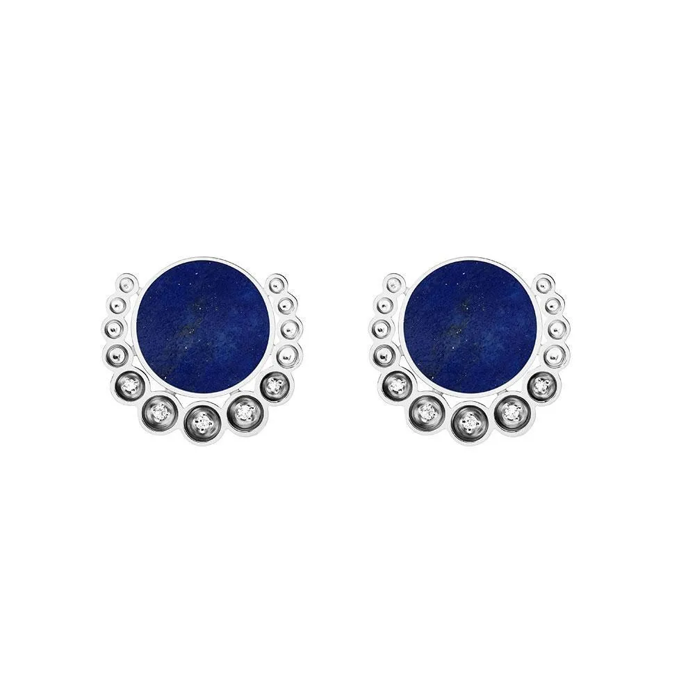 Bint Al Matar White Gold Lapis Lazuli Earrings