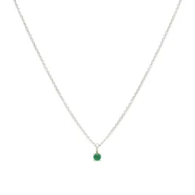 Birthstone Necklace | Silver & Emerald