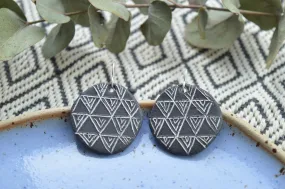 Black clay earrings No. 5