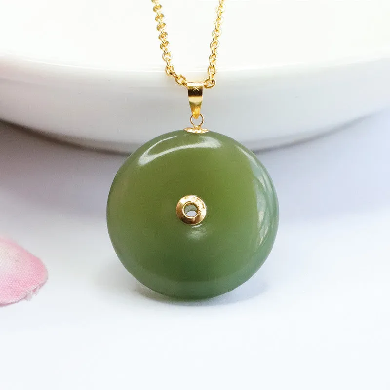 Blessed Fortune Sterling Silver Jade Pendant Necklace