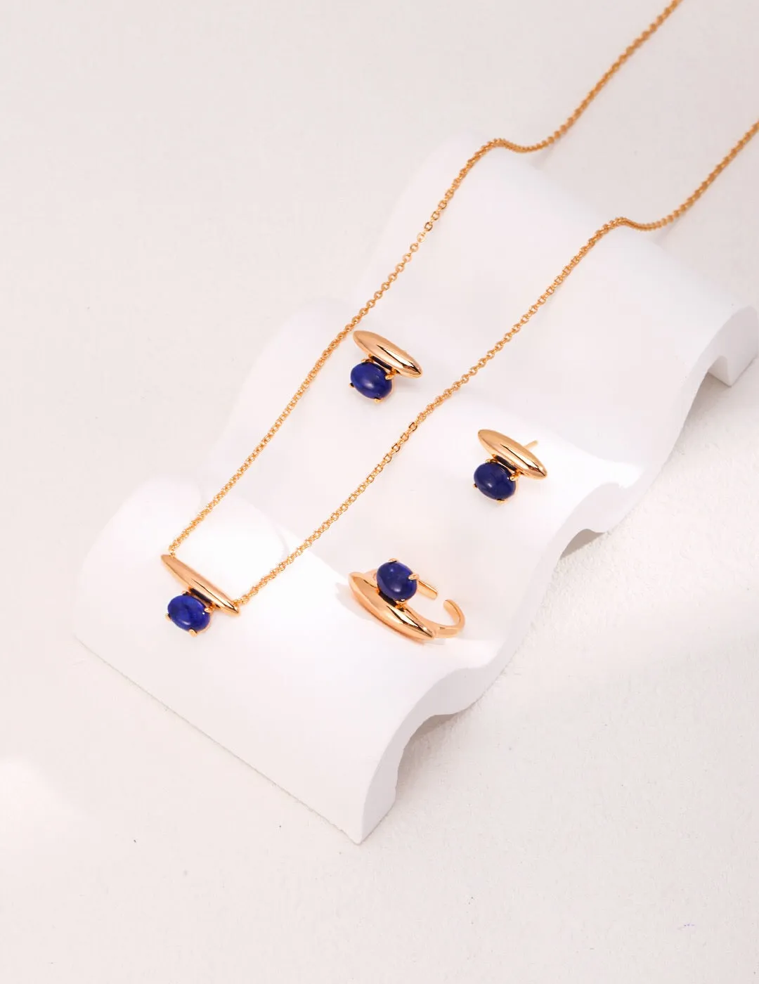 Blue Lapis Lazuli Stud Earrings